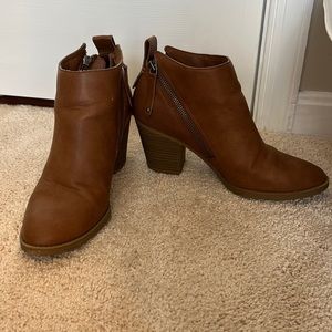 Brown ankle booties